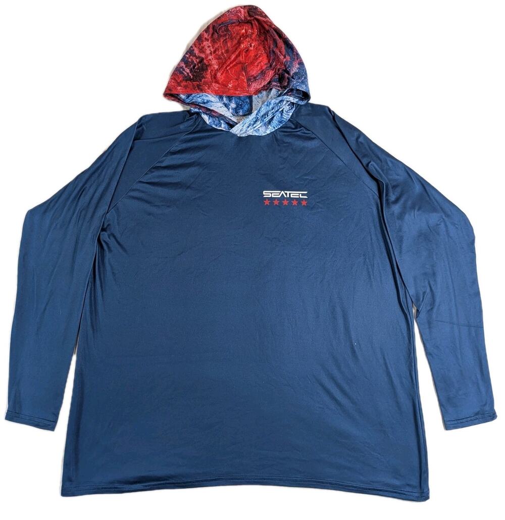 SEATEC Sport Tec Hooded Long Sleeve Men's XXL Fishing Shirt UPF 50 Soft USA